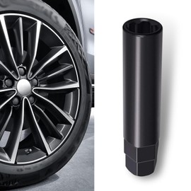 Jewkot 1 PC Car 6 Slot Modification Nut Wheel Hub Anti-Theft Screw, 6 Point Spline Drive Tuner Replacement Socket Adapte, Spline Lug Nut Key Tool Disassemble Tool, Suitable for Most Cars (Black)