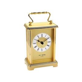 Widdop William Brass Effect Carriage White Dial Clock Quartz Movement