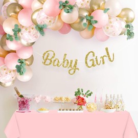 WNINK Plastic Rectangular 54x108'' Tablecloth, 4 Pack, Light Pink, Disposable, Pastel, for Parties, Holiday, Oilproof, All-Season