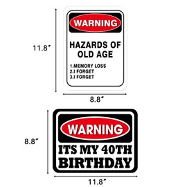 WERNNSAI 40th Birthday Decorations - 9 Pcs 40 Birthday Decorations for Men, 40 Year Old Decorations Signs Table Centerpieces Funny Picture Props, Women 40s Door Windows Wall Decor, Bday Party Garden Banner