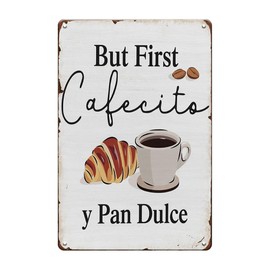 YOYI ART But First Coffee Sign for Wall Decor - Funny Metal Tin Vintage Coffee Bar Sign for Coffee Station Coffee Corner, Home Bar, Farmhouse and Kitchen Wall Decor art Accessories, 8 x 12 inch