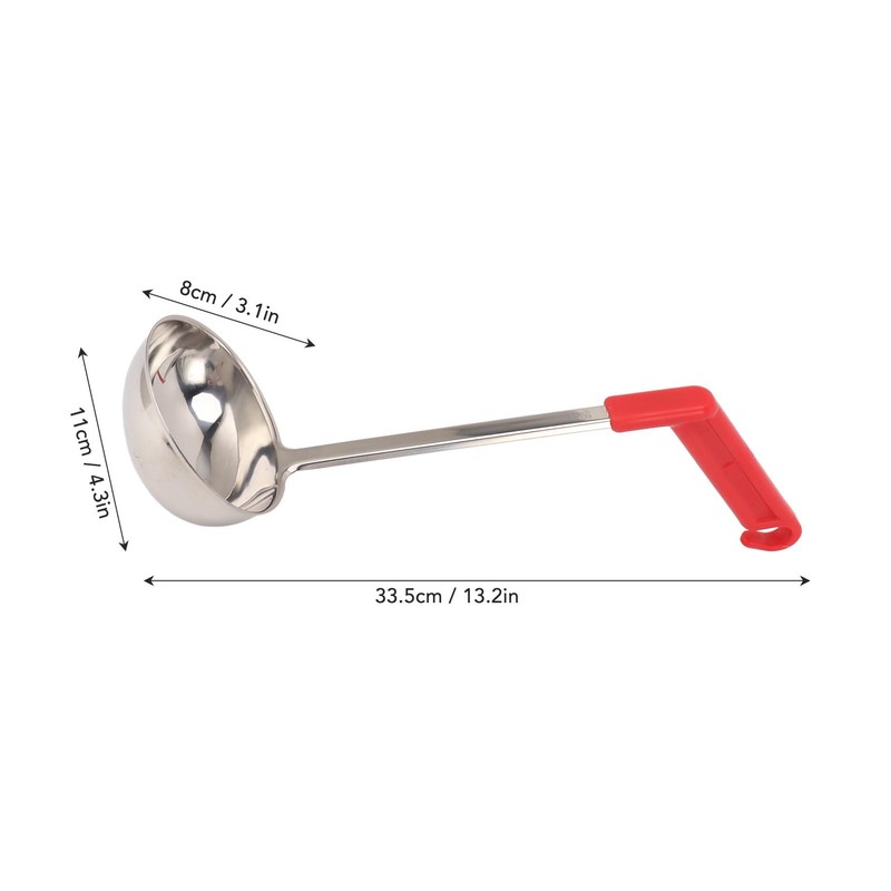 Soup Ladle Stainless Steel Anti Scald Multifunctional Curved Handle Kitchen