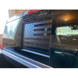 for Dodge Ram 2009 to 2024 American Flag Decals Stickers for Truck Back Middle Window, USA Flag Vinyl Sticker Exterior Accessories(Matte Black)