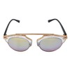 Komonee Round Sunglasses Rose Gold Frame Green Iridescent Lens Tint