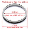 GoldenSunny 73.1mm OD to 66.1mm ID Silver Aluminum Hub Centric