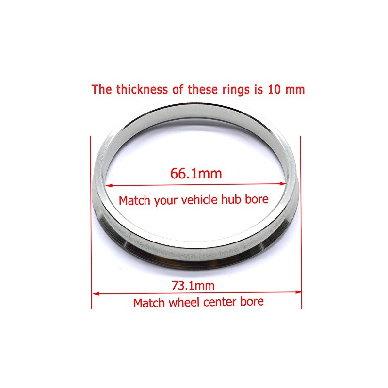 GoldenSunny 73.1mm OD to 66.1mm ID Silver Aluminum Hub Centric