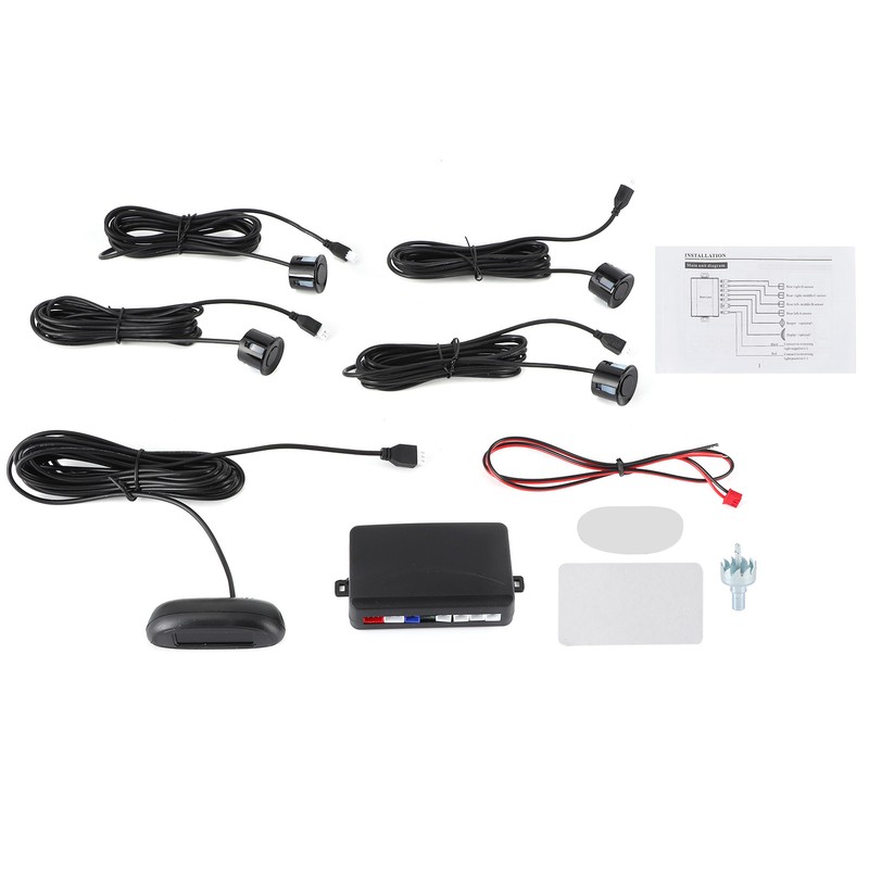 Auto LED Parking Sensor Backup Radar System Buzzing Alarm Weatherproof