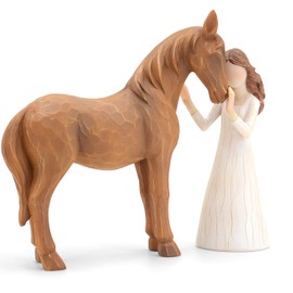 Vofstand Angel Figure: Horses, Gifts for Girls, Guardian Angel Figurine, Guardian Angel Statue, Hand-Painted Guardian Angel Figures, Gifts for Women, Birthday, Christmas, Houses Decoration, Ornament