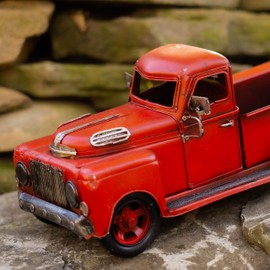 Zaer Ltd. Vintage Style 13" Long Metal Trucks (Red)