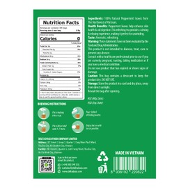 SUNBELEAF Peppermint Tea – 100 Herbal Tea Bags, Caffeine-Free, Gentle Mint Flavor for Wellness, Vietnamese Mint Leaves, Resealable Zip Pouch for Long-Lasting Freshness