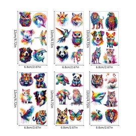 60 Pieces Watercolour Animal Temporary Tattoos, Cute Body Stickers for Kids, Perfect for Parties and Gifts, Includes Arm and Shoulder Designs