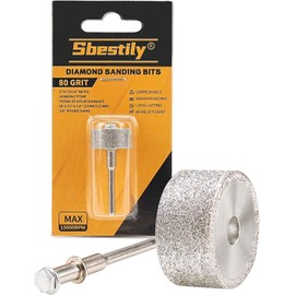 Sanding Bits for Dremel Rotary Tool，Grinding Stone Diamond Sanding Drill Bits with 1/8" Shank - Tough Enough to Metal Rust Removal/Smoothing/Sharpening - 80 Grit 1 Pack