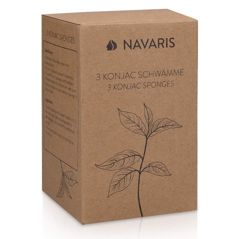 Navaris 8 x Konjac Sponge Set - Face Sponge Cleaning