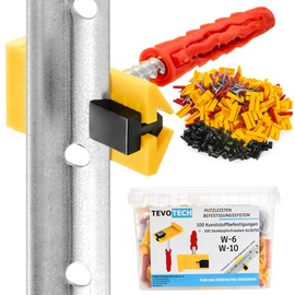 Mounting System for Plaster Strips Set Handles + Dowels 6 x 30/50 Stucco Strip Flush-Mounted Quick Plaster Profile Clips X100