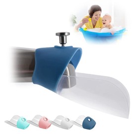 Bath Helper - Bath Tub Faucet Extender - Guides Water Directly from Faucet to Baby Bath Tub Without Excessive Water Waste and Splashing (Blue)