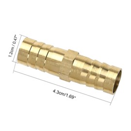 TA-VIGOR 5Pcs 12mm Brass Barb Hose Fitting Straight Connector Coupler, Straight Barb Hose Fitting Joiner for Air Gas Water Fuel