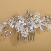 Octwine Bridal Wedding Rhinestone Hair Comb Flower Leaf Hair Comb
