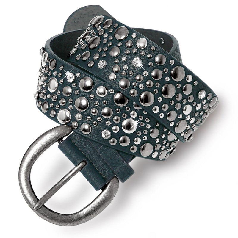 Caspar GU248 Women's Wide Belt Waist Belt with Rivets and