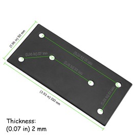 TAICHEUT 30 Pack 4" x 2" Stainless Steel Mending Plates Black, 2mm Thick Heavy Duty Flat Straight Brace Brackets with 180 Screws, Bracket Repair Plates, Fixing Joining Plates for Furniture