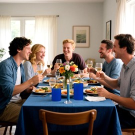 Set of 3 Different Size Blue Colored Pillar Candles, Unscented Dripless 2.75x3, 2.75x4, 2.75x6 Inch Long Lasting Burning Assorted Heights Cylinder Wax Candles for Home Table Hurricane Power Outage