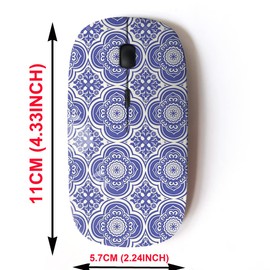 mouse inalámbrico de 2.4 G con bonito diseño de patrón para todos los portátiles y computadoras de computadora con nanoreceptor, floral