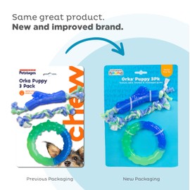 Outward Hound Orka Puppy Dental Chew Toys for Small Dogs & Teething Puppies - 3 Pack