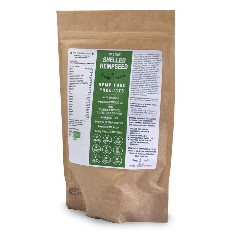 Hempiness Organic Premium Shelled (Hulled) Hempseed 500g | EU Raw