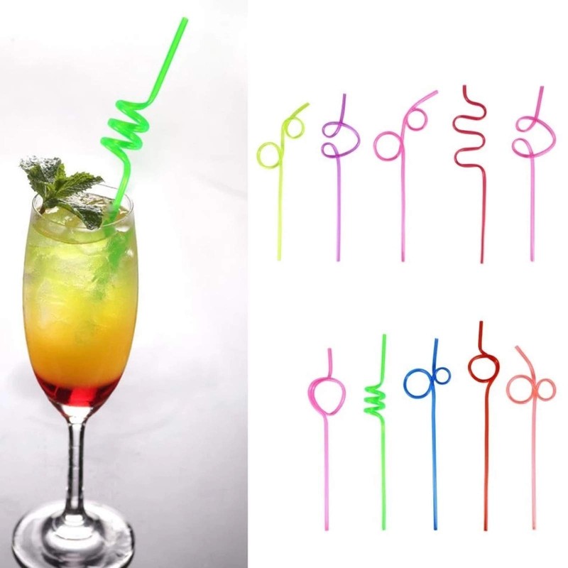 Reusable Straws Set of 30 Flexible Plastic Straws Funny Christmas