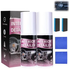 Compensai 2Pcs Car Interior Cleaner,Interior Detailer Spray,Deep Cleaner Polishing,Tire Cleaner,Suitable for Cleaning Rubber, Plastic, Leather Surfaces Inside the Car