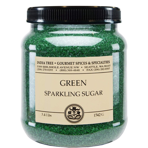 India Tree Emerald City Green Sparkling Sugar, 3.4 lb (Pack of 2)