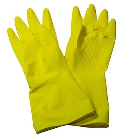 Ramon Hygiene Colour Coded Rubber Gloves, Size Medium, Yellow, Bulk Pack of 10, Green, General Cleaning, Janitorial