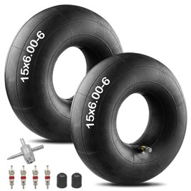 Heavy Duty 15x6.00-6" Inner Tube, Replacement 6.00/6.50-6 Lawn Mower Tire Tube with TR87 Bent Valve Stem for Snow Blower, Yard Tractors, Wheelbarrows, Go Kart, Golf Cart, ATV 2 Pack