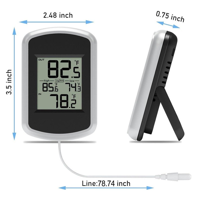 Urageuxy Wired Indoor Outdoor Thermometer, Home Room Temperature Monitor with