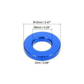 sourcing map 20pcs M6 Flat Washer Aluminum Gasket Anodized Countersunk Washer,Hole Dia 6mm/0.24" Round Washers for Screw RC/FPV/PC/Drone/Mechanical Accessories Model Parts,(Navy Blue)