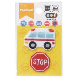 Pioneer RG380-25070 Patch Ambulance & Road Traffic Signs "STOP" 2 Pieces, Sealing and Ironing Type