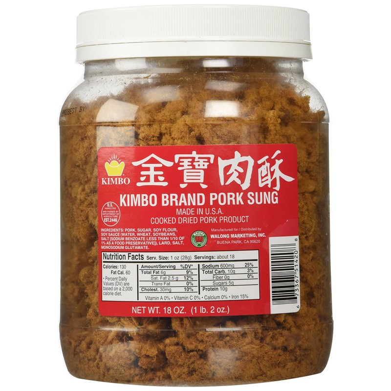 Kimbo Brand Sung Cooked Dried Pork 18 oz (1lb, 2oz)