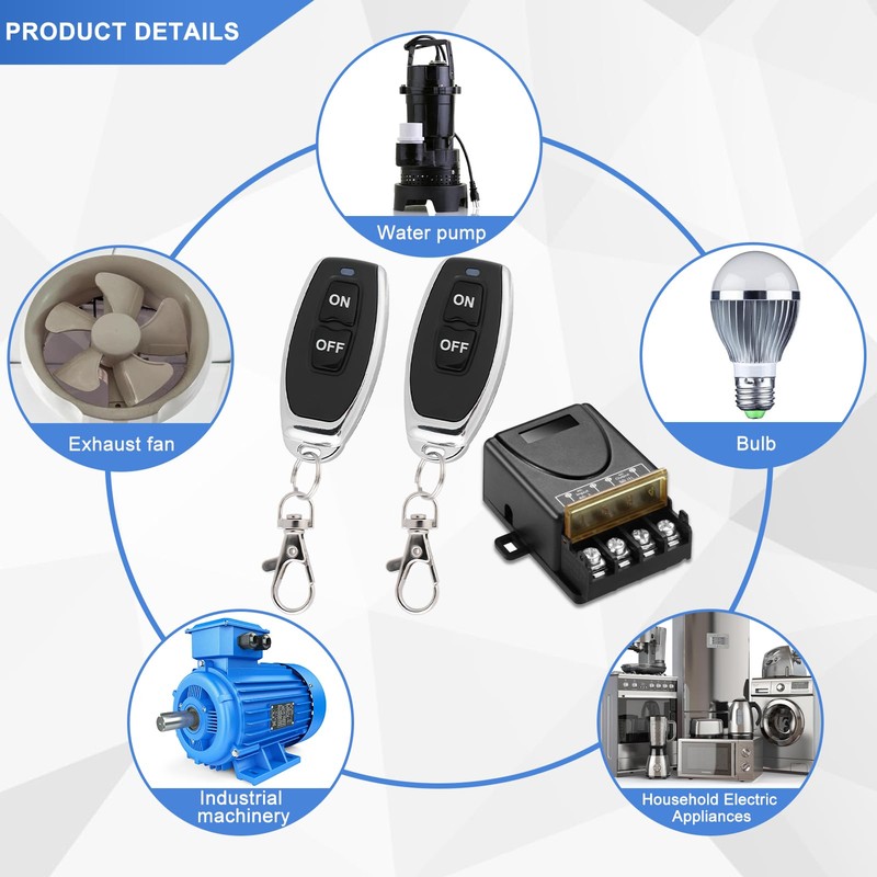 Wireless Remote Control Switch, 433 MHz 220 V 30 A