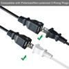 KUNCAN 2-Prong Splitter Extension Cord - 1-Pack Polarized Plug Male