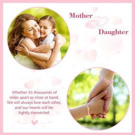 Mothers Day Gifts for Mom Mother from Daughter,Mother Daughter Matching Bracelets,Adjustable Heart Bracelets Set,Set of 2 Pink String Protection Bracelets Jewelry for Women Girls
