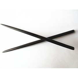 Zz-bs-zg - Juego de 2 varillas de pelo de ébano natural (madera de sándalo), hecho a mano con pinzas para el pelo talladas