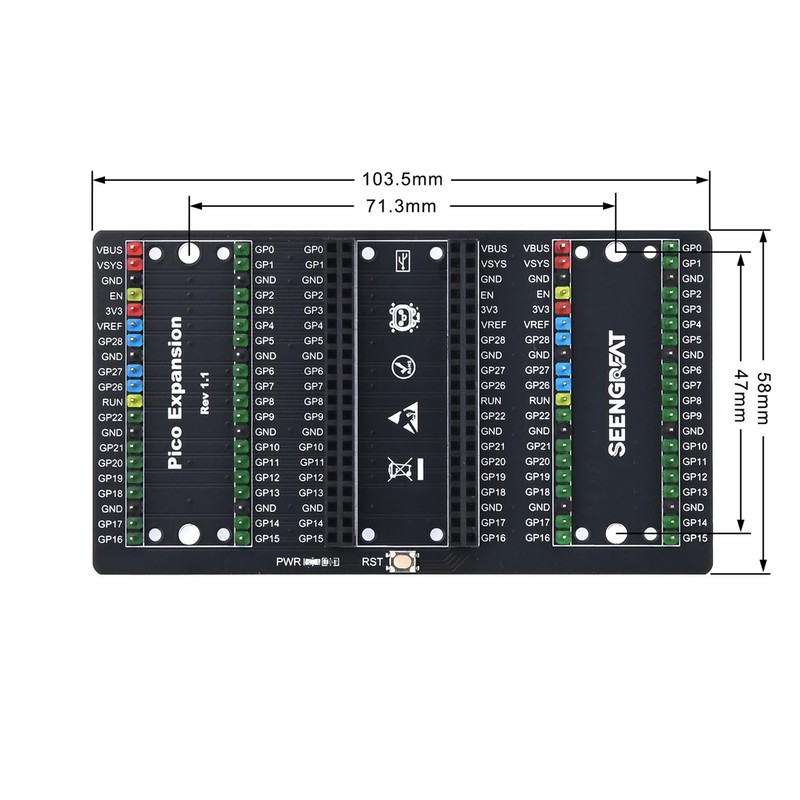 Compatible for Raspberry Pi Pico Expansion Board with Dual 2x20