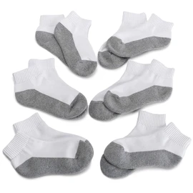 Jefferies - Calcetines atléticos para niños grandes, Blanco/Gris, X-Small