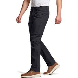 CQR Men's Vent Stretch Pants, Quick Dry Lightweight Casual Cargo Pants, Water Resistant Straight-Fit Utility Work Pants, Sedona Carbon Black, 38W x 30L