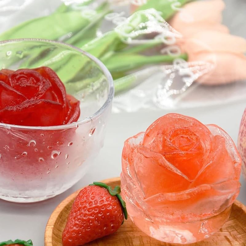 Ice Cube Tray, Rose Flower, Large Ice Ball Maker, Includes