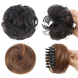 Volume wig clip, woman's ponytail, bun hair, bun hair, partial wig clip, wig clip, wig pin, partial wig clip, 02. Curly hair - dark brown / 볼륨 가발 집게핀 여자 똥머리 당고머리 만두머리 올림머리 부분가발 집게핀 가발집게핀 가발핀 부분가발집게, 02.곱슬머리-다크브라운