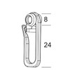 Curtain Rolls, 8 mm with Extra Long Folding Hooks for