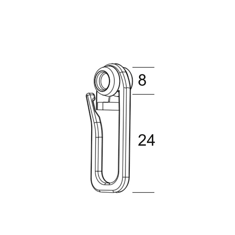 Curtain Rolls, 8 mm with Extra Long Folding Hooks for