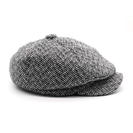 PanPacSight Men's Newsboy Gatsby Hat Vintage Beret Flat Ivy Cabbie Driving Hunting Cap for Boyfriend,Husband,Brother,Father,White and Black Stripe