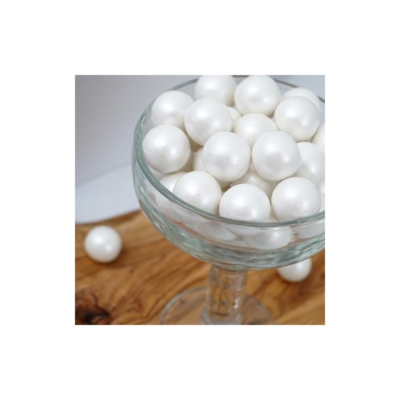 White Shimmer Gumballs 1 Inch Gumballs, 2 Pound Bulk Bag