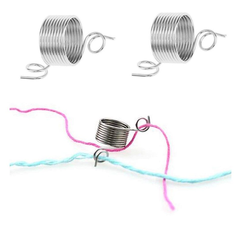Metal Yarn Guide Knitting Thimble, BENBO 2 Sizes Knitting Thimble